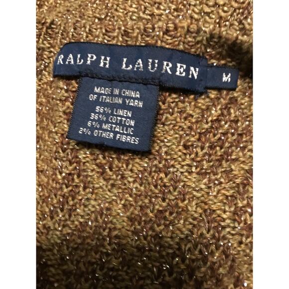 Ralph Lauren blue label Tan Gold metallic Sleeveless Sweater/Body-Con Dress - Picture 2 of 7